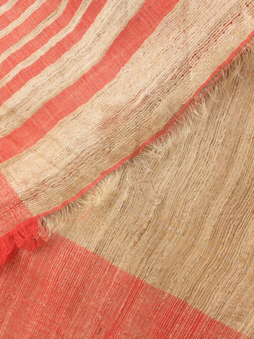 Red-and-Beige-ghicha-tassar-silk-sari