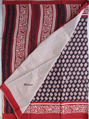 Red,-black,-off-white-cotton-block-print-sari