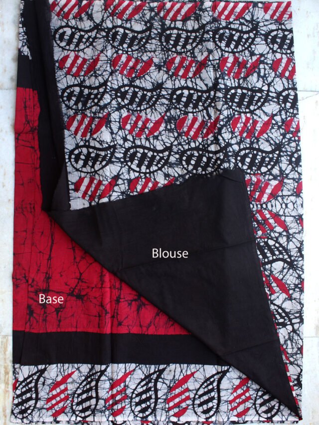 Red-black-white-batic-cotton-sari