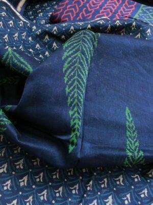 Red-green-block-printed-indigo-silk-cotton-salwar-suit
