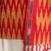 Red-yellow-and-white-pochampally-ikat-cotton-suit