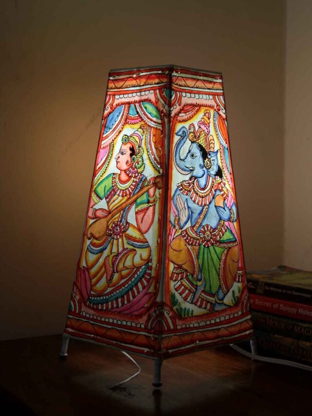 Saraswati-ganesha-tholu-bommalata-rectangular-lamp