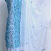 Sky-blue-and-white-cotton-chikankari-suit-material at Shilphaat.com