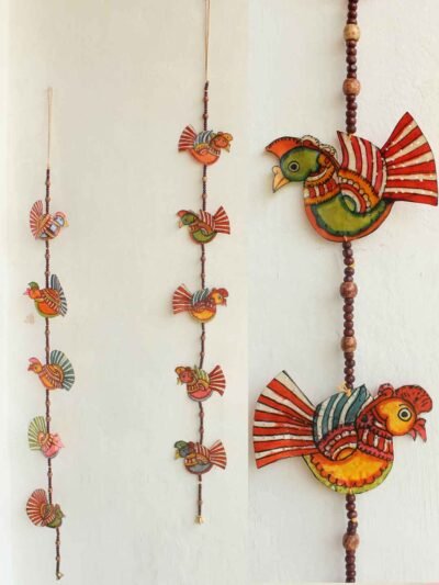 Tholu-bommalata-handpainted-birds-toran at Shilphaat.com