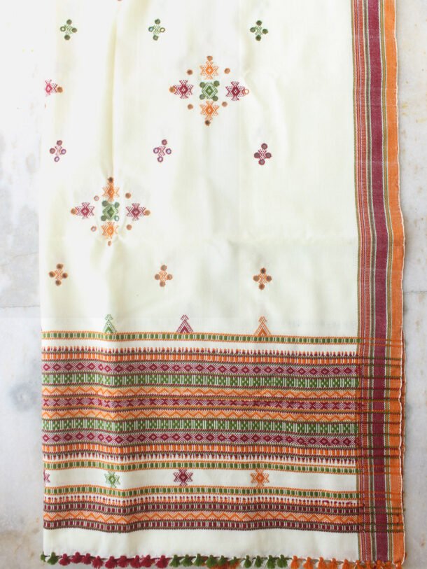 White-mirrorwork-gujarati-Shawl