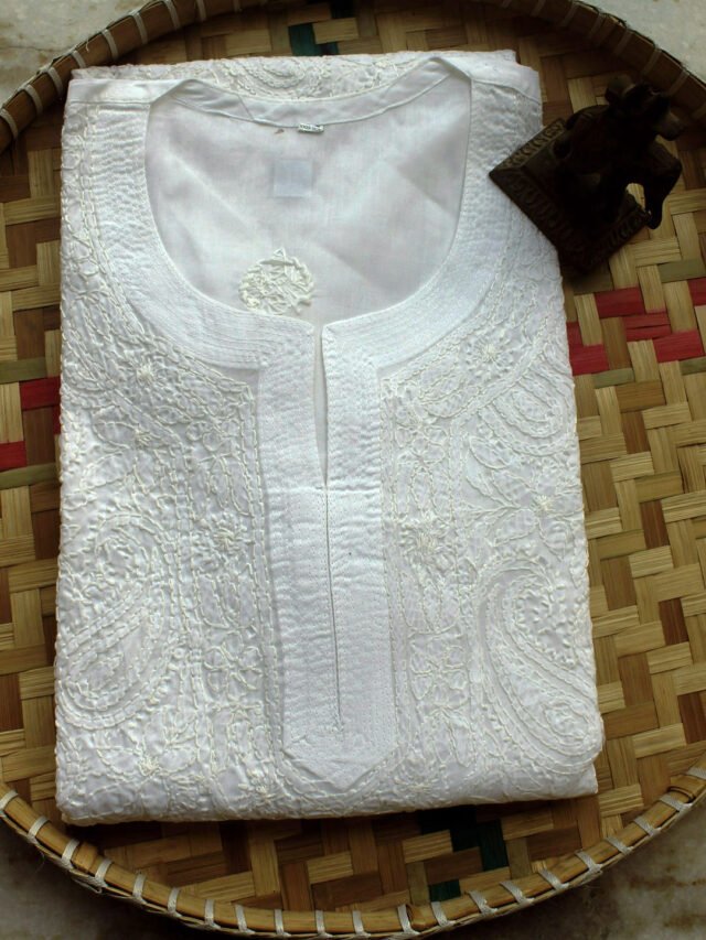 White-paisley-chikankari-ladies-kurta