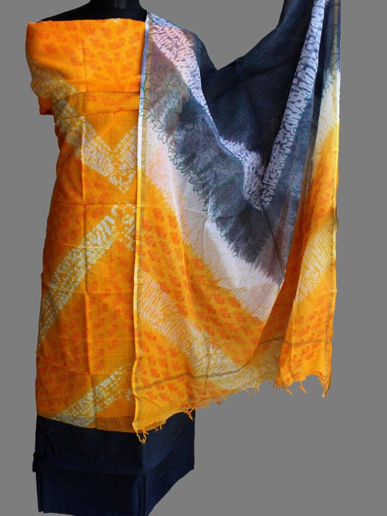 Yellow - Bagru Block Printed Cotton Men Short Kurta 02