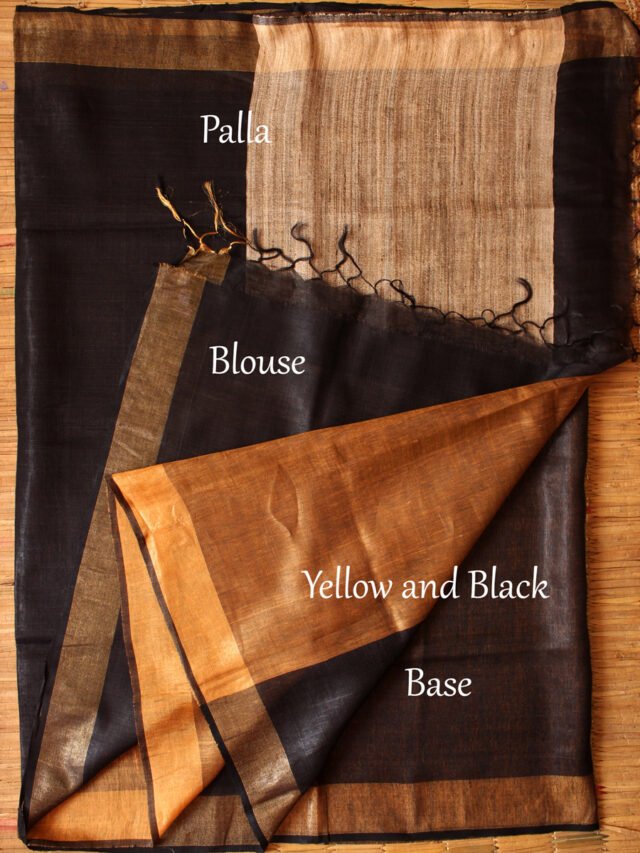 black-and-yellow-bhagalpuri-silk-linen-saree