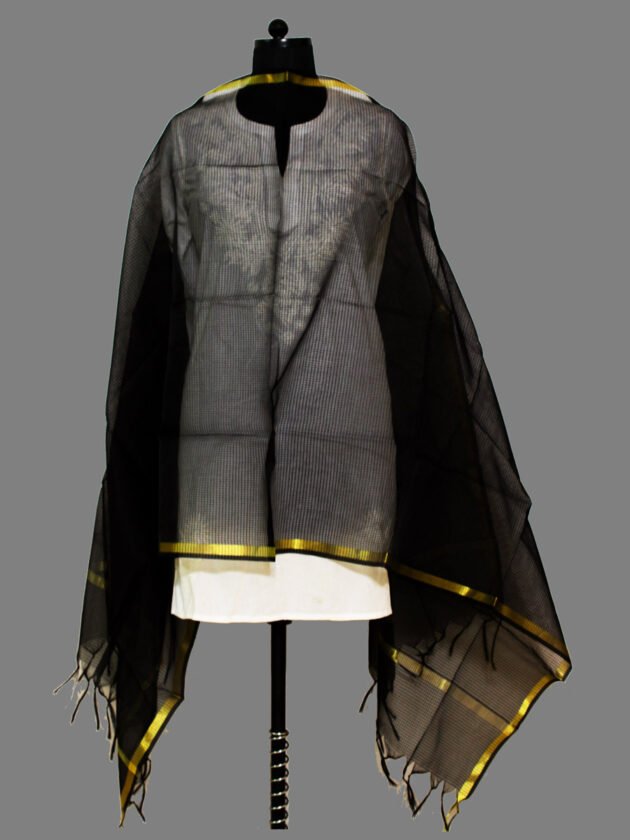 black-polysilk chanderi dupatta
