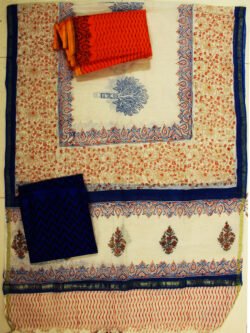 blue-and-orange-block-print-chanderi-dress-material