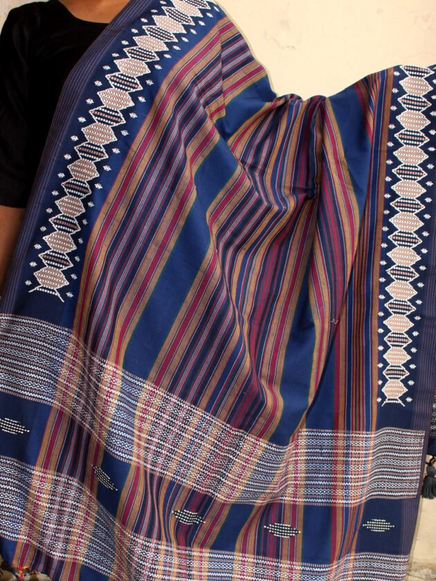 Blue Woven Reversable Shawl
