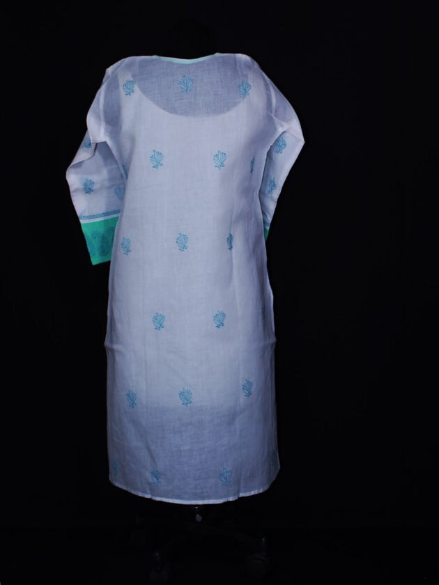 blue-chikan-kurta-back