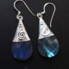 blue-stone- real silver earrings