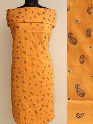 burnt-orange-block-print-cotton-kurta-fabric