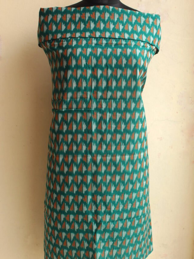 dark-green-mercerized-ikat-cotton-kurta-fabric