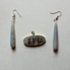 dendritic agate pendant earrings set