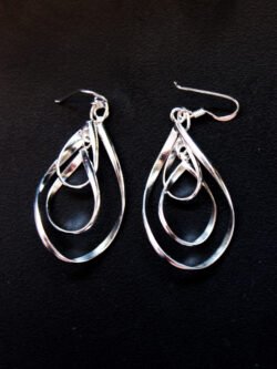Real silver drop-dangle earrings
