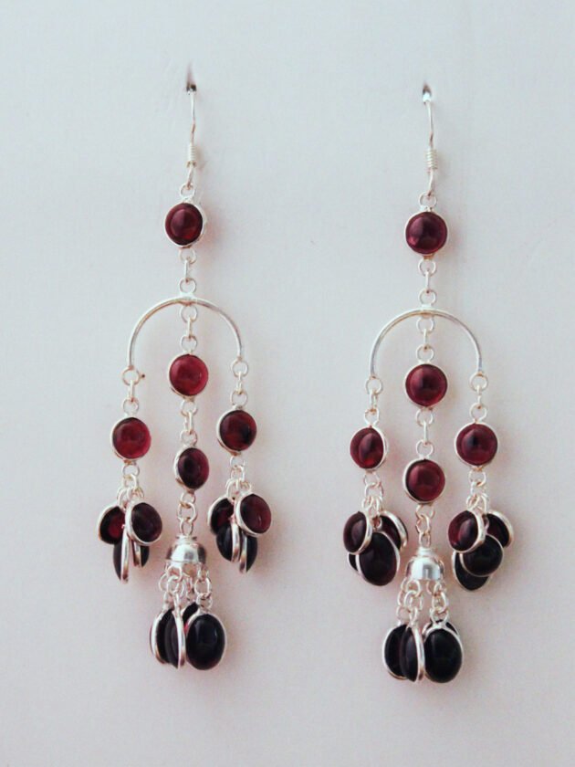 garnet-pure silver dangler-2