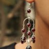 garnet-silver-dangle-earrings