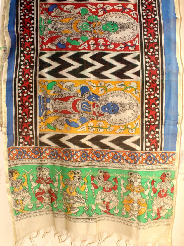 goddess-pen-kalamkari-silk-cotton-dupatta-