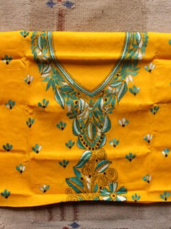 green-and-white-kanthawork-yellow-cotton-kurta-fabric