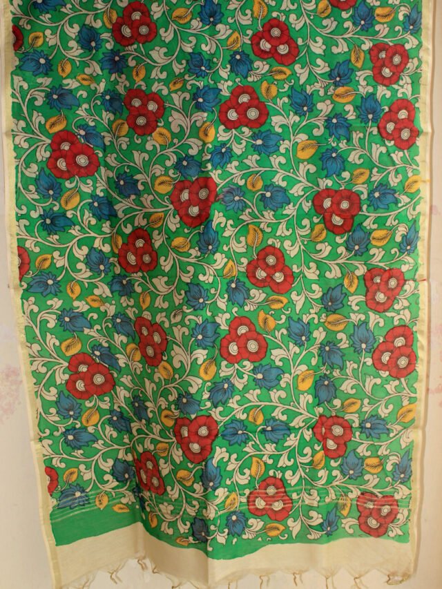 green,-red,-yellow-srikalahasti-kalamkari-duppata
