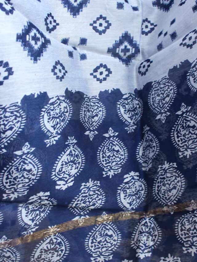 indigo-and-white-hand-block-print-silk-cotton-dupatta