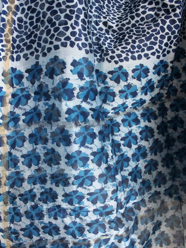indigo-block-printed-chanderi-dupatta.Shilphaat