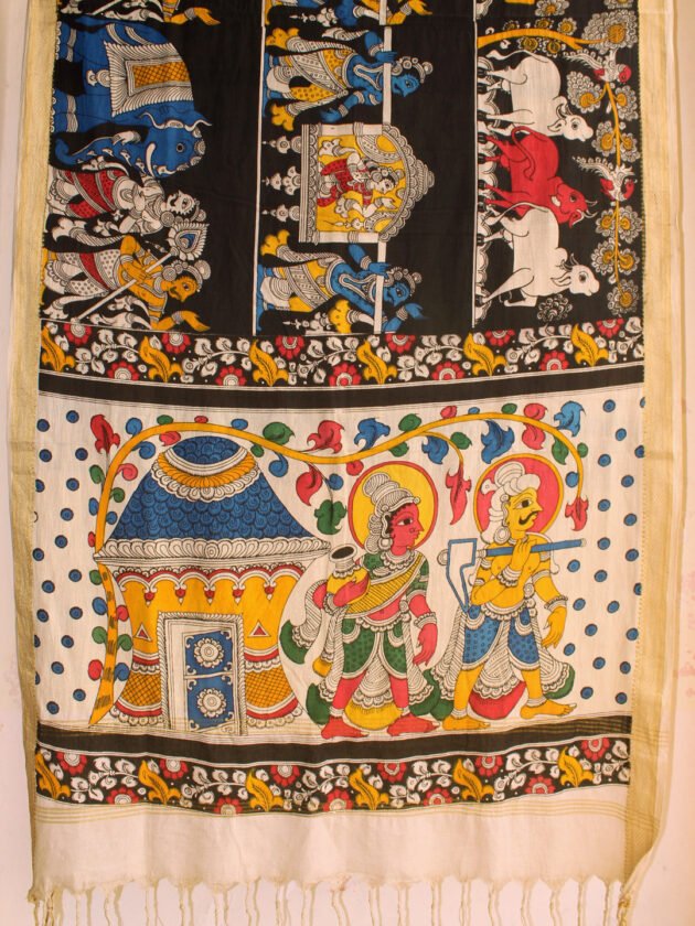 kalamkari-handpainted-penwork-mangalagiri-cotton-dupatta
