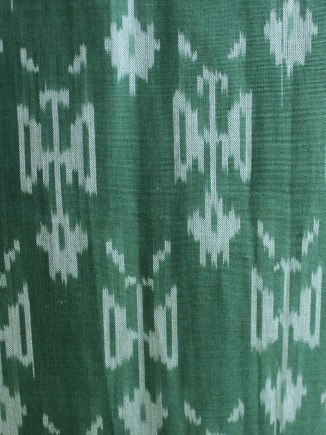 moss-green-mercerized-cotton-ikkat-unstitched-top-fabric