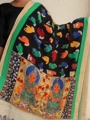 mudra-handpainted-kalamkari-mangalagiri-cotton-dupatta-shilphaat