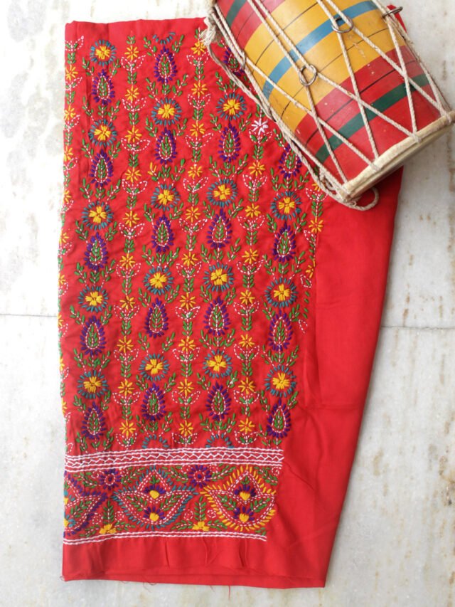 multiclour-phulkari-embroidered-red-salwar