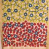 multicolour-leaves-pen-kalamkari-golden-border-cotton-dupatta