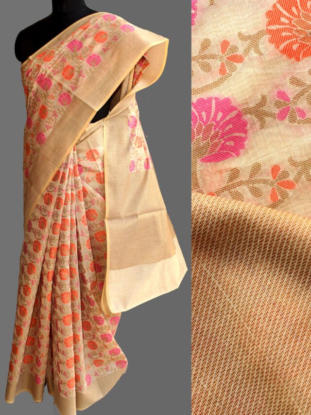 off-white-kora-banarasi-sari