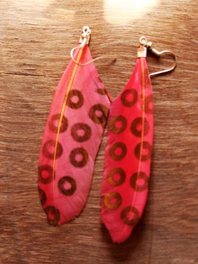 orange-pink-feather-earring