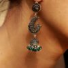 peackok-real silver-jhumki