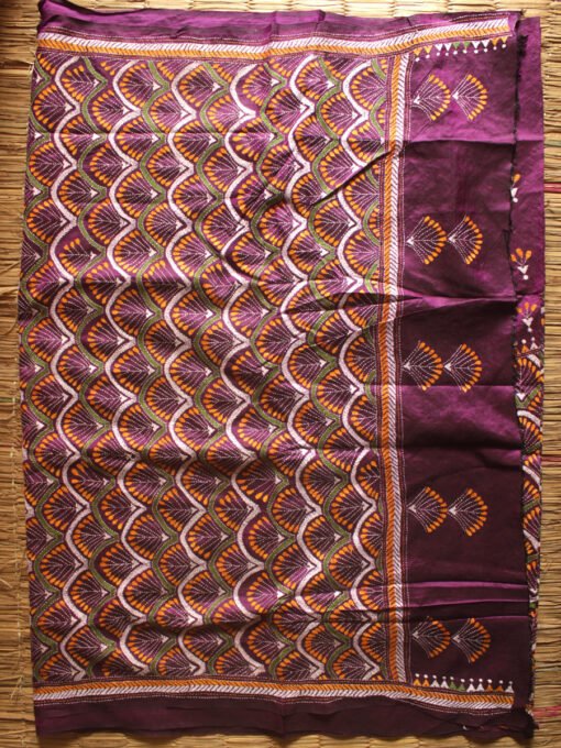 purple-kanthawork-silk-sari