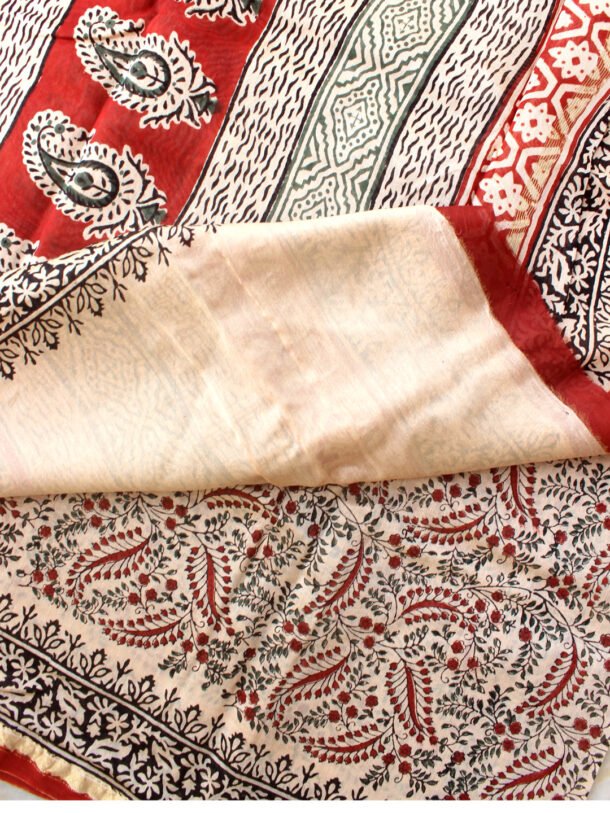 red-and-black-mughal-block-printed-silk-cotton-saree