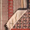 red-and-black-wood-block-printed-chanderi-sari.Shilphaat