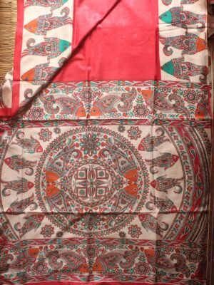 red-and-white-bhagalpuri-muga-tassar-silk-saree