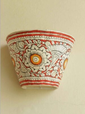 red and white flowers handmade leather wall lampshade