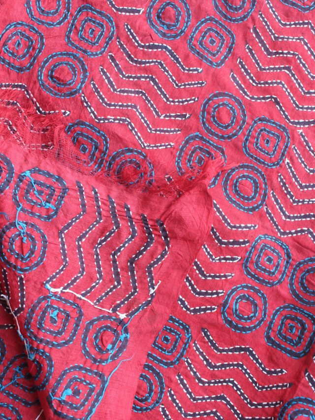 red-block-print-kantha-embroidered-pure-silk-dupatta
