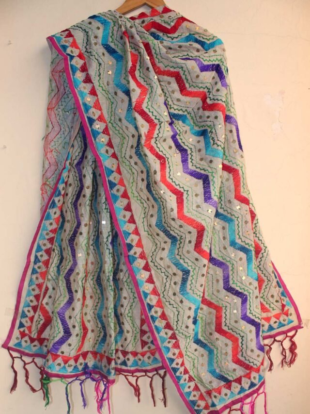 red-blue-and-purple-White-zig-zag-phulkari-dupatta