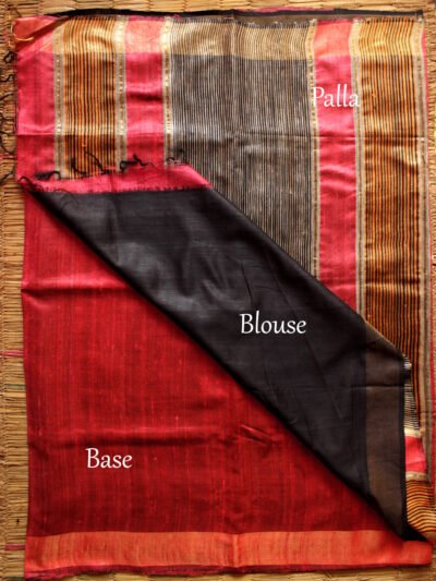 red-dupion-Bhagalpuri-silk-sari