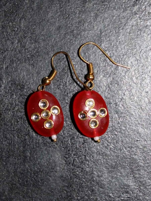 red-onyx-kundanWork-earrings