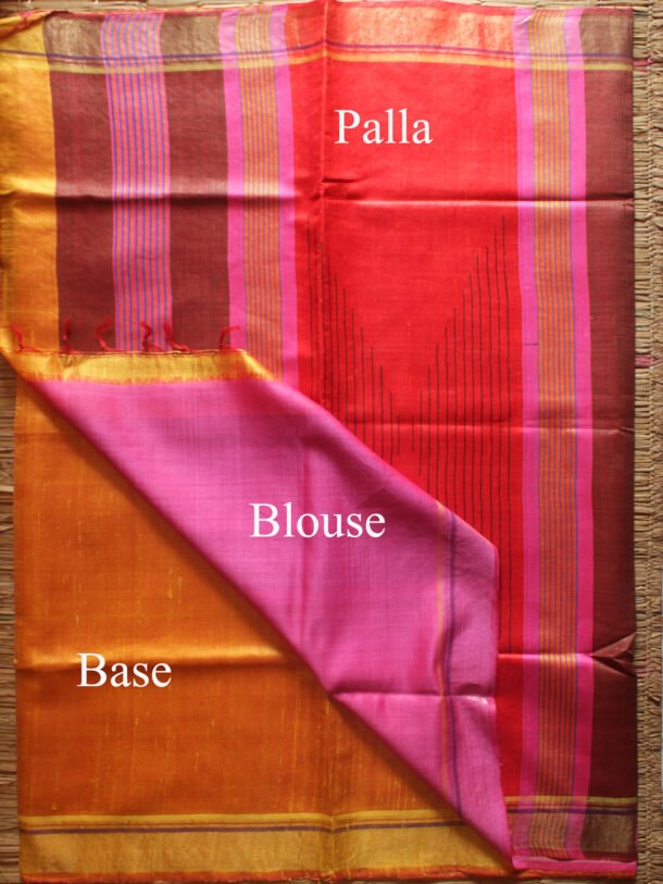 red-palla-yellow-pure-tussar-silk-sari