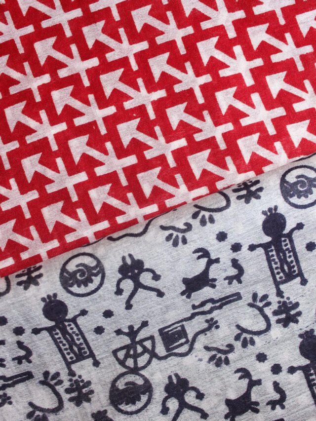 red-white-and-black-madhubani-bhagalpuri-saree