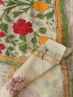 red-yellow-kanthawork-embroidered-silk-dupatta
