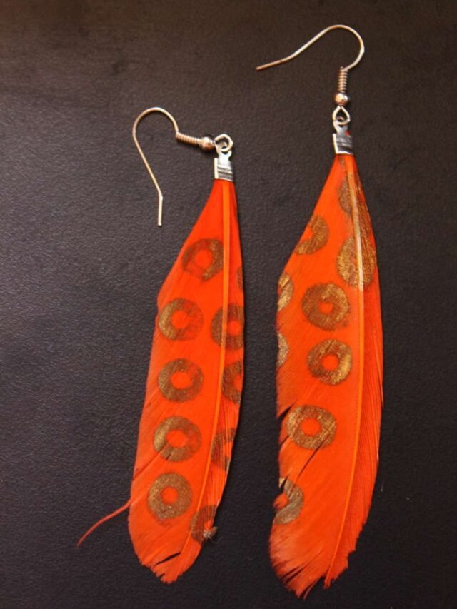 saffron-feather-earring