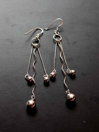 three-line-pure-silver-dangle-earrings